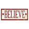 Stupell Industries Believe Red Christmas Phrase Canvas Wall Art